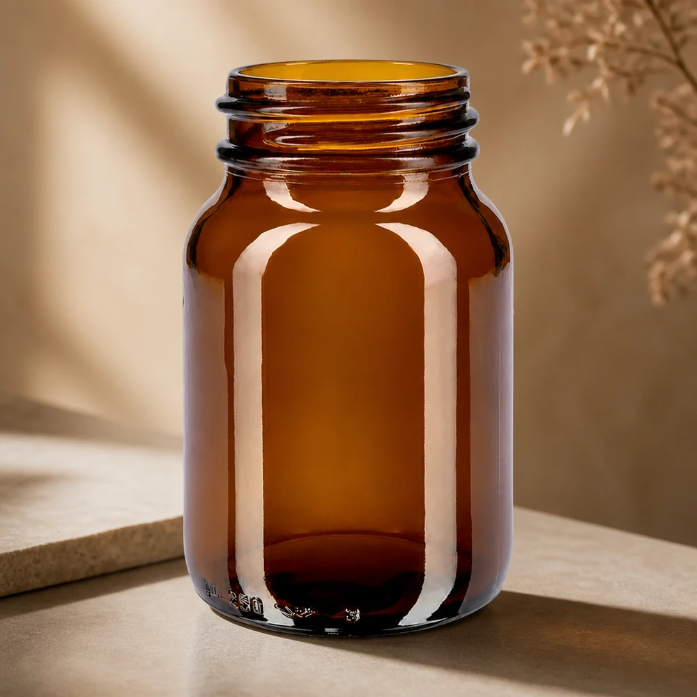 250ml Weithalsflasche Braunglas Kompakte 250ml Weithalsflasche in Braun für professionelle Abfüllung geeignet