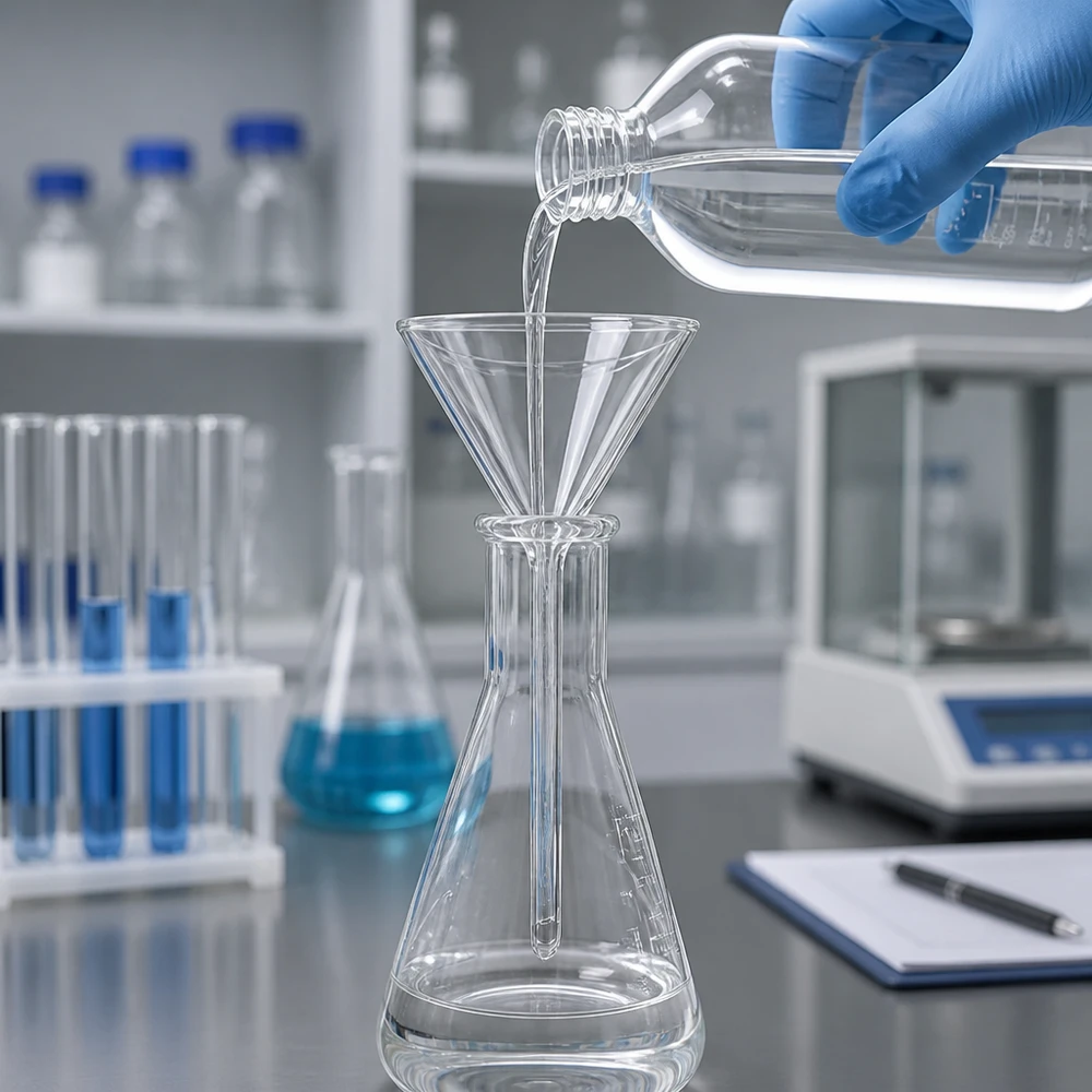Laborqualitäts-Trichter aus Kalk-Soda-Glas mit kompaktem Design für analytische Arbeiten