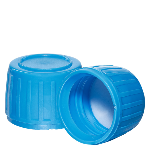 Schraubverschluss blau mit Originalitätsring PP28 ApoGlas Schraubverschluss blau mit Originalitätsring PP28 ApoGlas