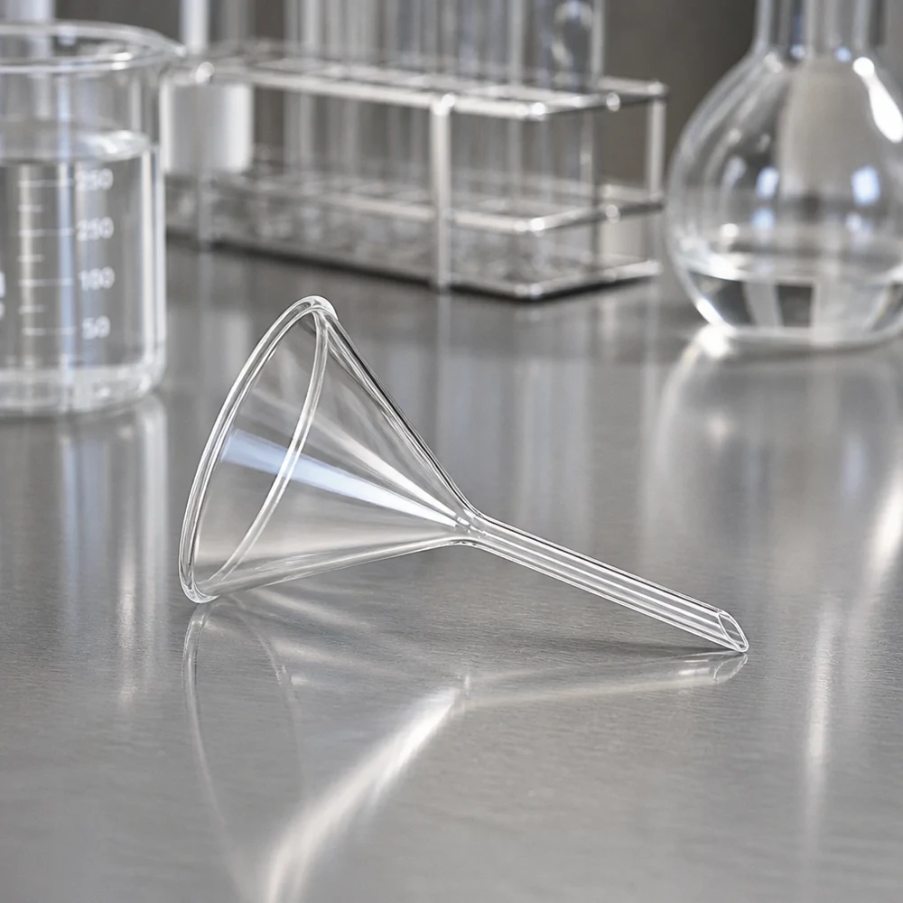 Ergonomischer Glastrichter mit breiter Öffnung und kompaktem Design für einfache Handhabung
