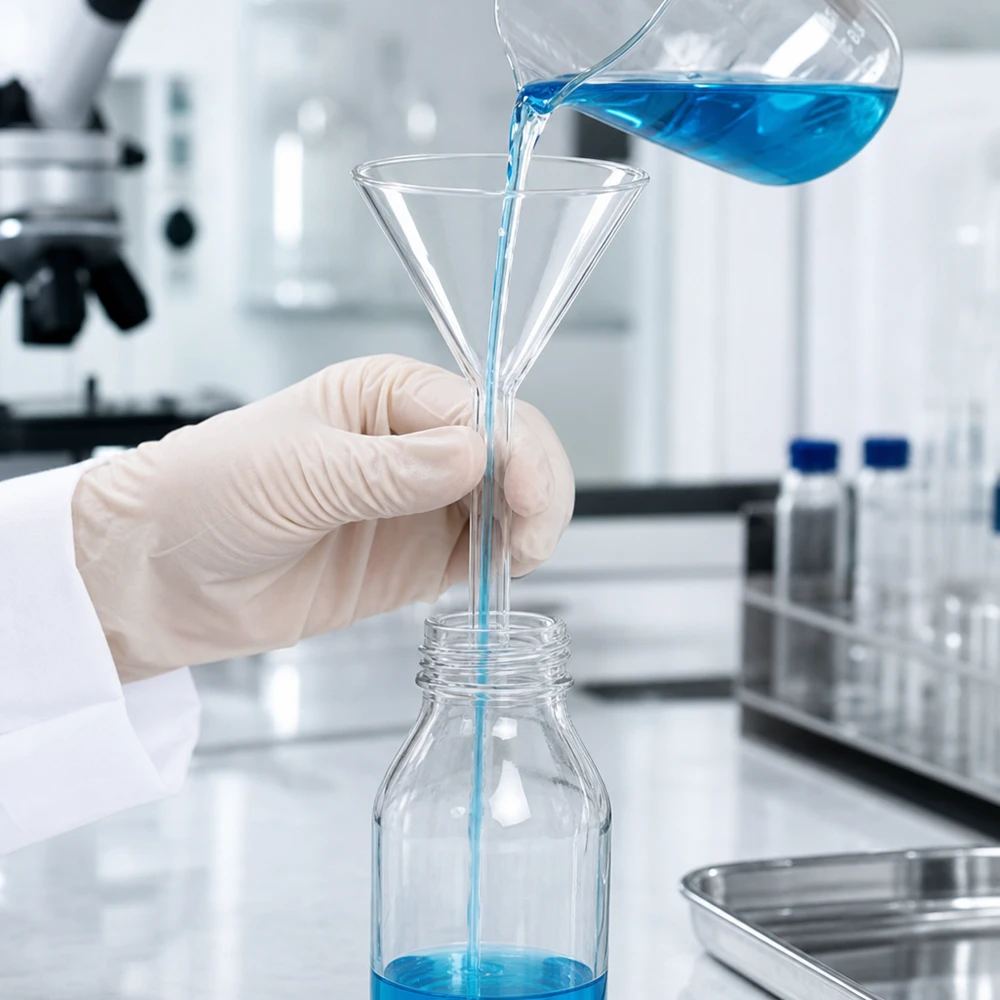 Trichter ø60mm Kalk-Soda, Winkel 60°, Kurzstil Chemietrichter aus Kalk-Soda-Glas mit 60 Grad Neigung für optimalen Durchfluss