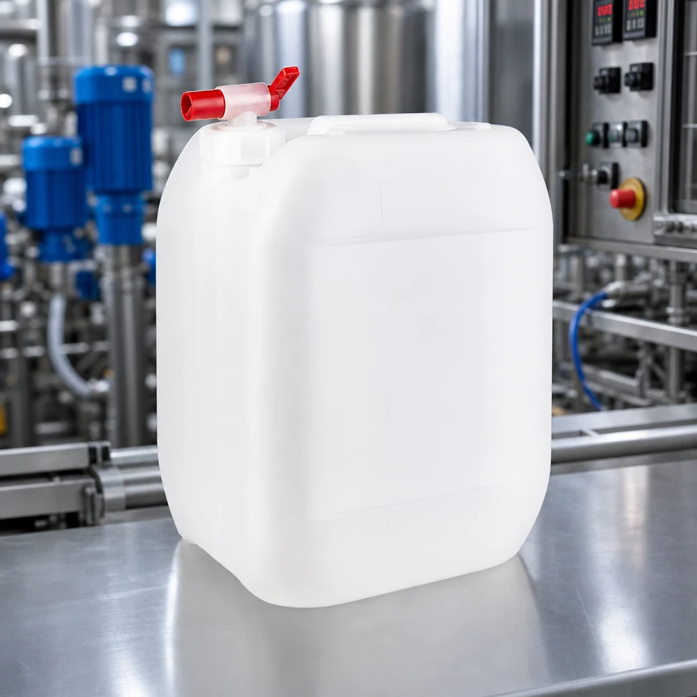 Kanister 10 Liter mit Auslaufhahn Kompakter rechteckiger 10 Liter Vorratsbehälter mit Auslaufventil für professionellen Einsatz