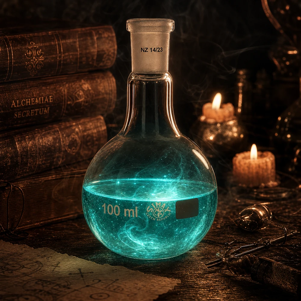 Kolben 100ml mit robustem Borosilikatglas und präzisem Normschliff 14/23 für Forschung
