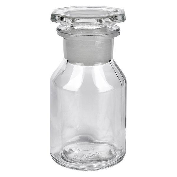 Steilbrustflasche 50ml klar Weithals Glasstopfen Kleine klare Steilbrustflasche 50ml mit Glasstopfen ideal zur Aufbewahrung von Substanzen