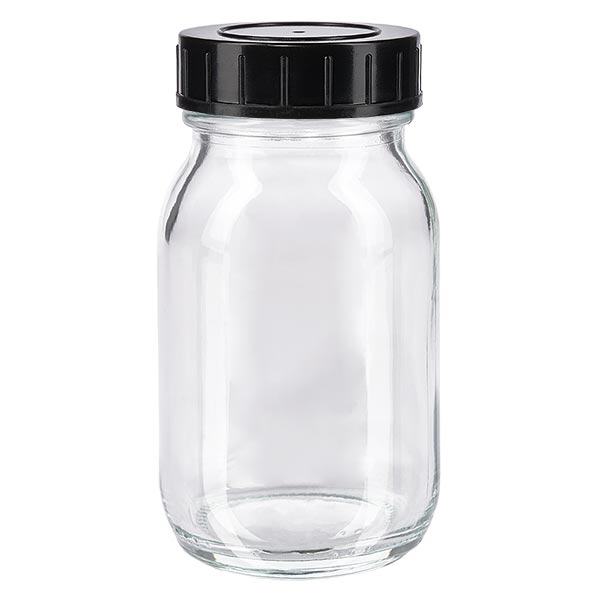 100ml Weithalsflasche Klarglas mit Schraubdeckel 100ml Weithalsflasche Klarglas mit Schraubdeckel