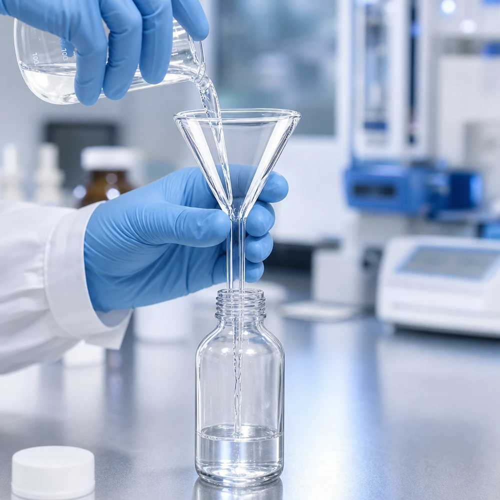 Präzisions Labortrichter 35mm Borosilikat für sterile Arbeiten in Chemie und Pharmazie
