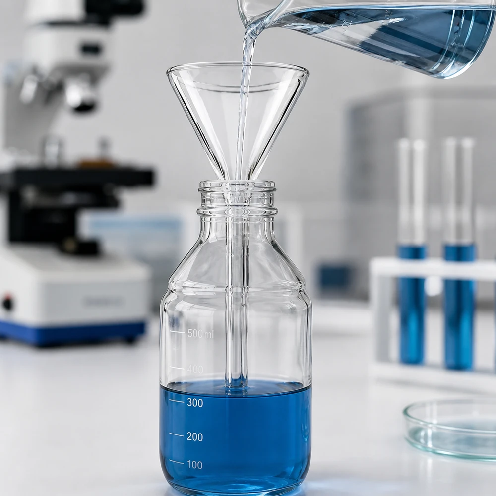 Hochpräziser 30mm Trichter aus chemikalienresistentem Kalk-Soda-Glas für analytische Laborarbeiten