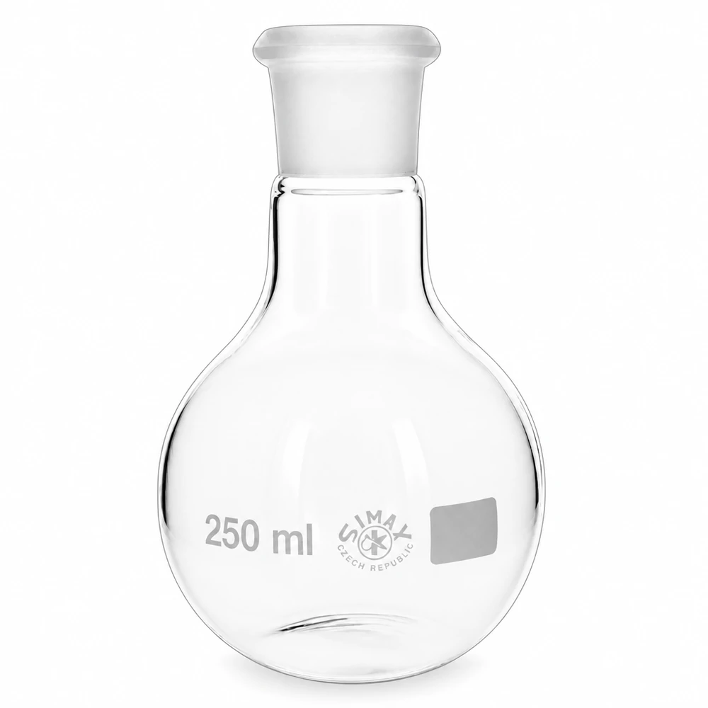 Stehkolben 250ml mit Normschliff (29/32) Bauchiger Kolben 250ml aus Laborglas mit Schliff 29/32 für präzise Messungen