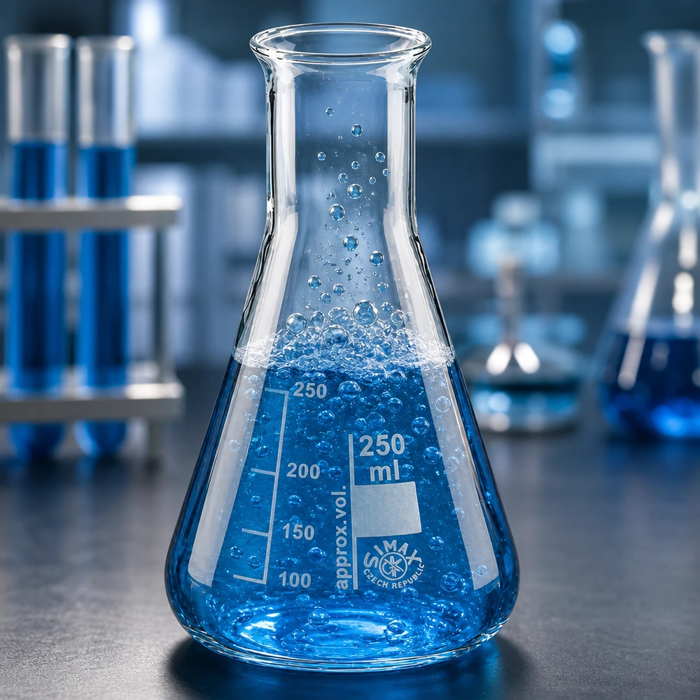 Graduierter Laborkolben 250ml Enghals für quantitative Analyse und Titration in der Chemie