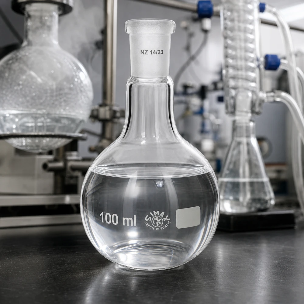 Chemiekolben 100ml mit standardisiertem Anschluss für Reaktionsführung und Aufarbeitung