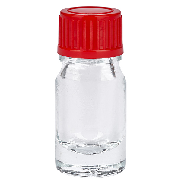 5ml Flasche 11mm Schraubverschluss rot Standard ClearLine UT18/5 5ml Flasche 11mm Schraubverschluss rot Standard ClearLine UT18/5