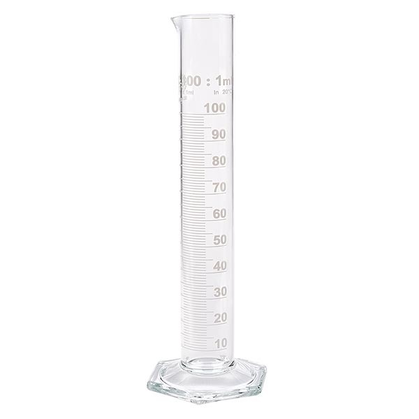 100ml Messzylinder HF aus Glas, weiße Skala 100ml Messzylinder HF aus Glas, weiße Skala