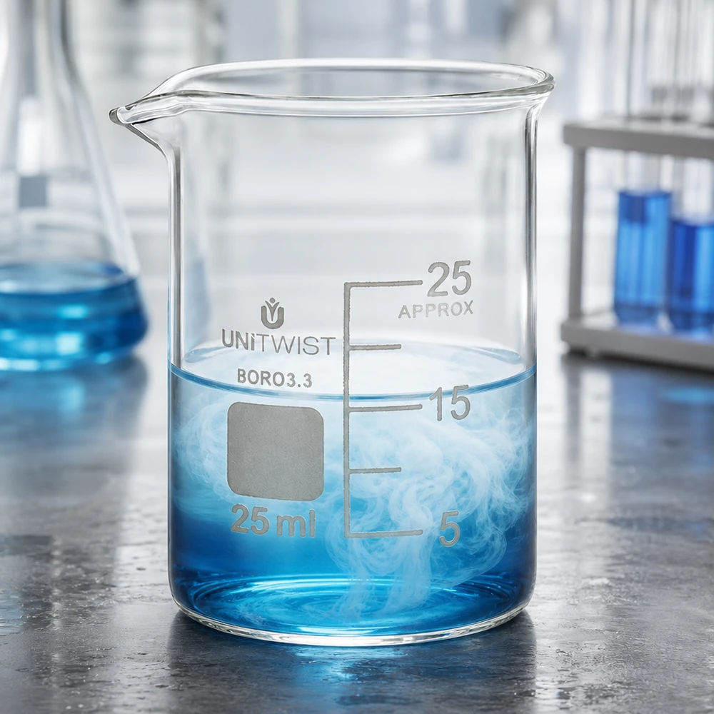 Borosilikatglas 25ml Kurzform mit Skalierung bis 25ml für präzise Laboranwendungen