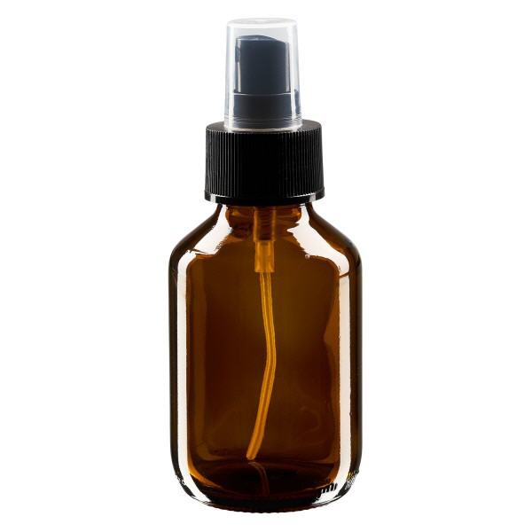 100ml Medizinflasche braun, Pumpzerstäuber schwarz ApoGlas 100ml Medizinflasche braun, Pumpzerstäuber schwarz ApoGlas