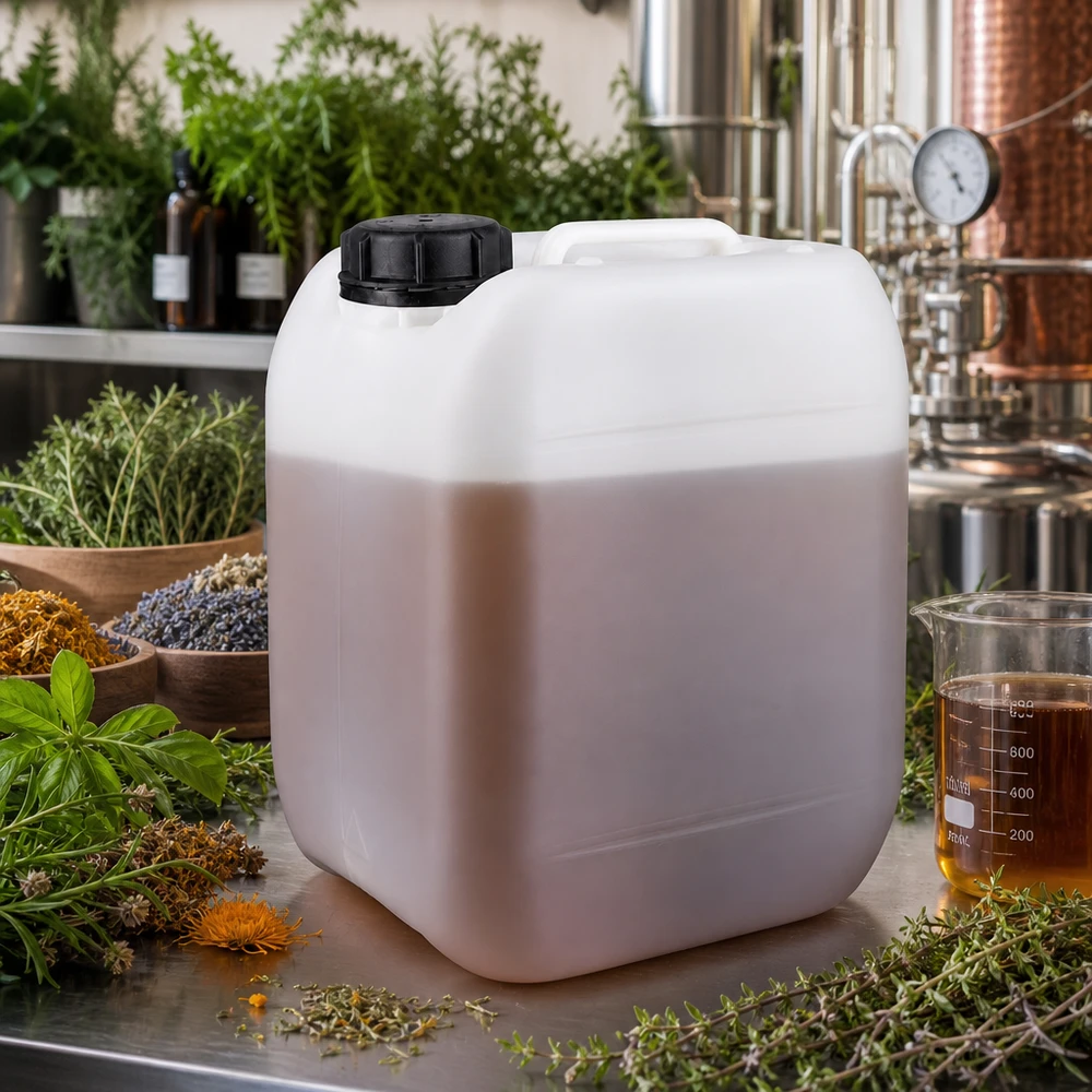 Vierkantkanister 5 Liter für botanische Extrakte und pflanzliche Rohstoffe