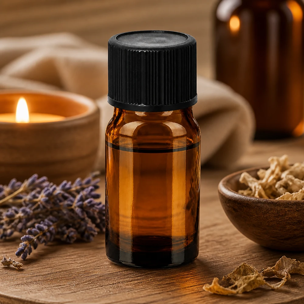 5ml BrownLine Flasche mit schwarzem Verschluss ideal für Essenzen und Konzentrate