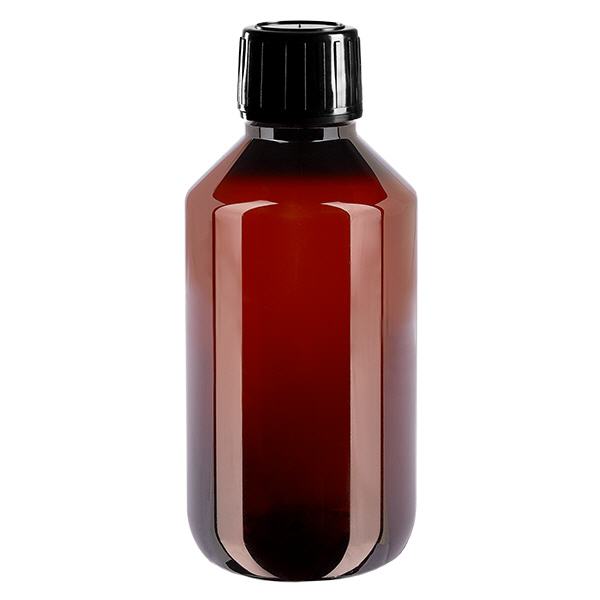 PET Flasche 200ml mit schwarzem Spritzverschluss Originalitätsverschluss PET Flasche 200ml mit schwarzem Spritzverschluss Originalitätsverschluss