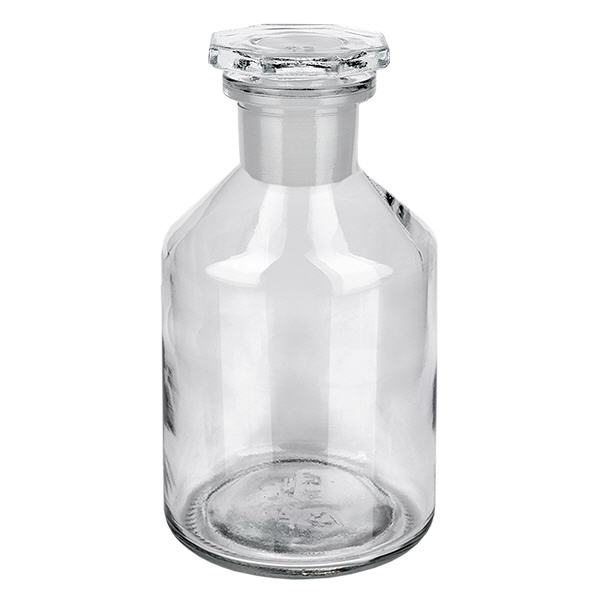 Zylindrische Enghals-Glasflasche 50ml klar mit Glasstopfen für Probenaufbewahrung