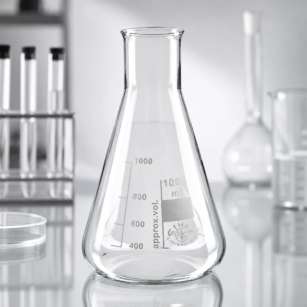 Vielseitiger Erlenmeyerkolben 200ml Weithals für Mischen Erhitzen und Aufbewahren