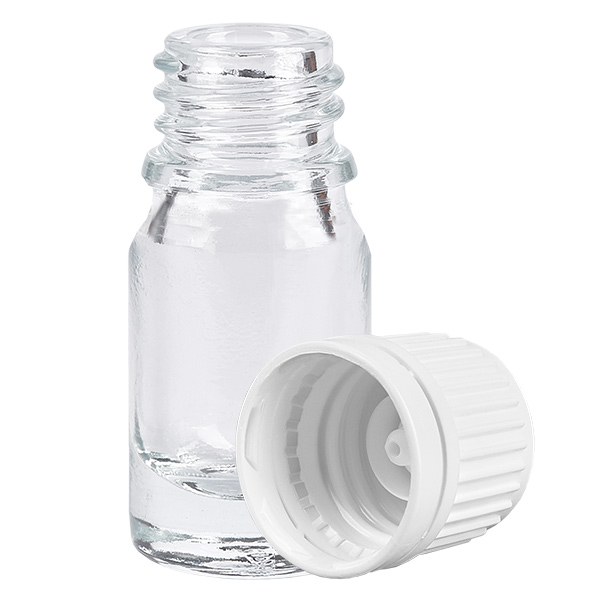 5ml Flasche 11mm Schraubverschluss weiß Originalitätsverschluss ClearLine UT18/5