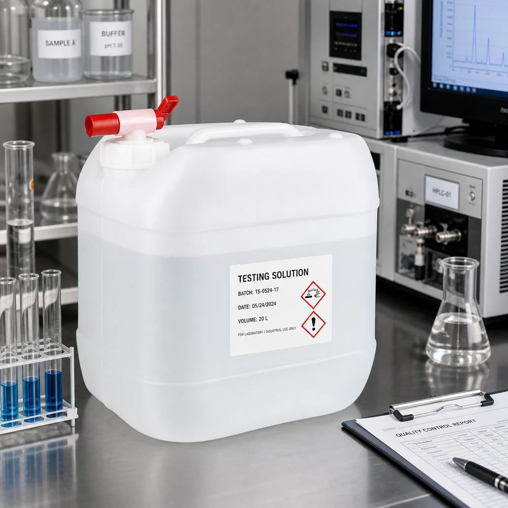 Stapelbarer 15 Liter Kanister aus HDPE mit Auslaufhahn für industrielle Prüfchemikalien