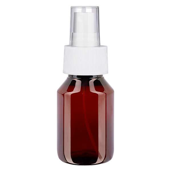 PET Flasche 50ml mit Zerstäuber weiß PET Flasche 50ml mit Zerstäuber weiß