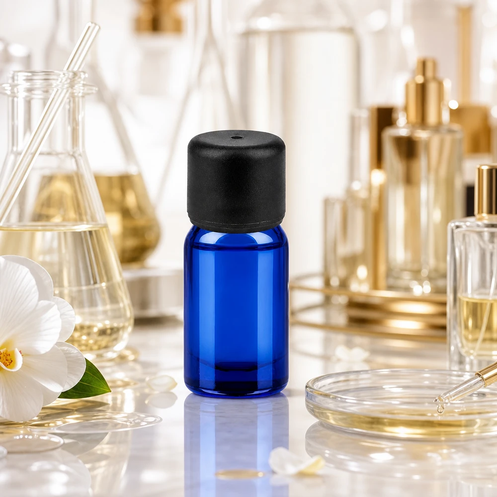 Robuste 5ml Glasflasche in strahlendem Blau mit dichtem Verschluss für lange Haltbarkeit