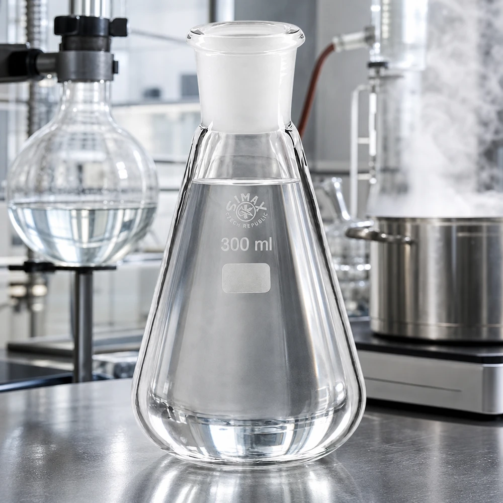 Erlenmeyerkolben 300ml mit dichtem Verschluss und Normschliff 29/32 für sichere Lagerung