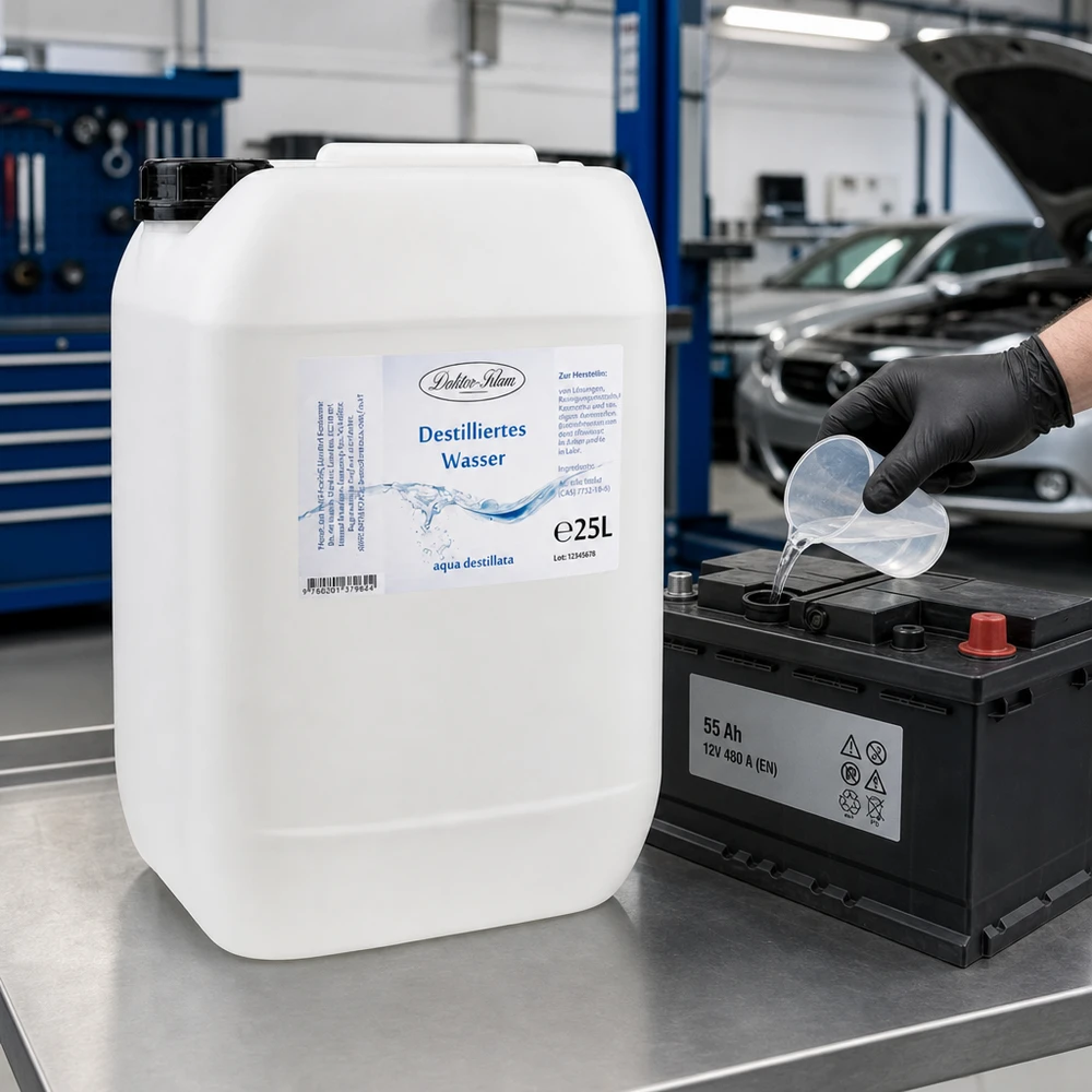 Destilliertes Wasser 25L Doktor-Klaus Reinheitsgrad destilliertes Wasser Doktor-Klaus 25L aqua destillata für technische Anwendungen
