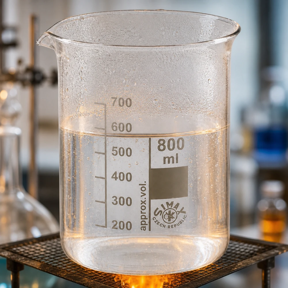 Becherglas 800ml Borosilikatglas, niedrige Form Säurebeständiges Laborglas 800ml Borosilikat mit Ausgießer für sichere Flüssigkeitshandhabung