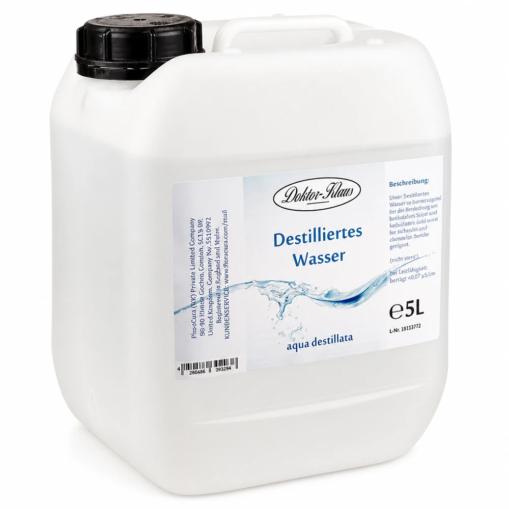 Destilliertes Wasser 5L Doktor-Klaus Destilliertes Wasser 5 Liter Doktor-Klaus aqua destillata in praktischer Kanisterform