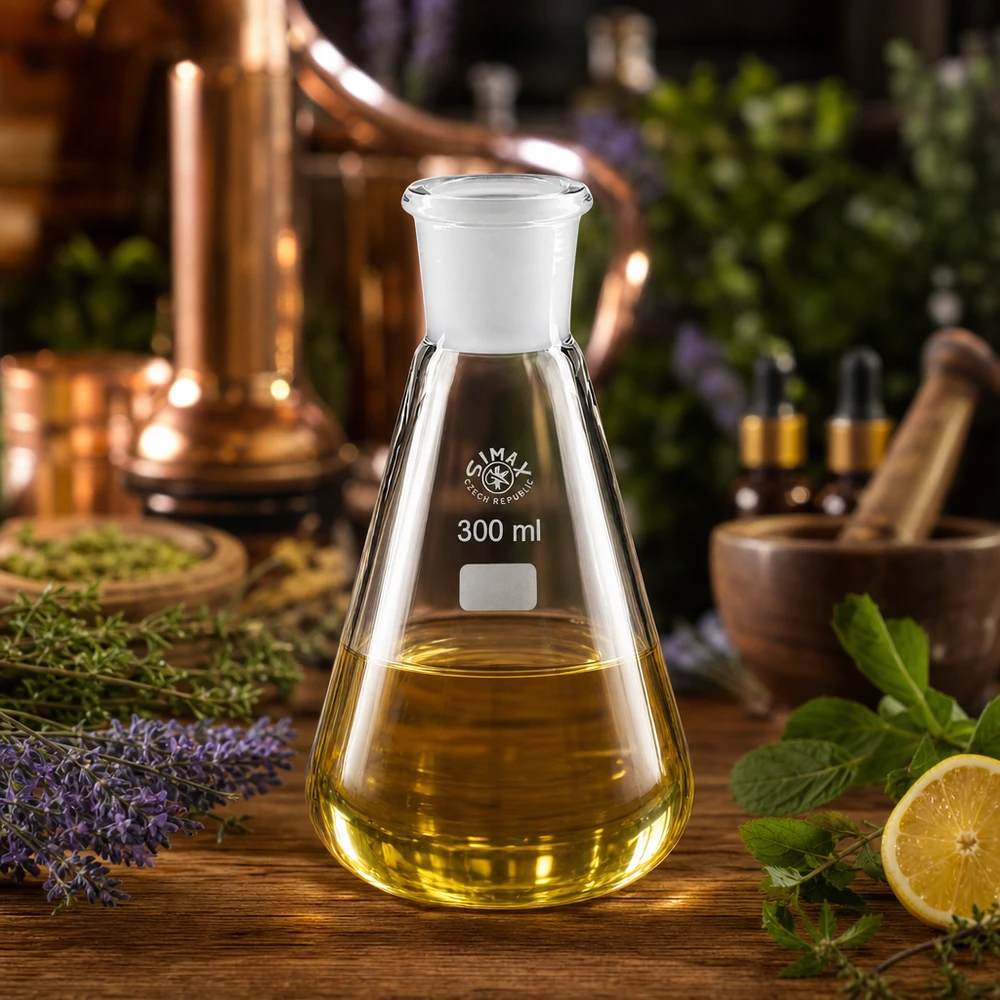 Erlenmeyerkolben 300ml für ätherische Öle mit dichtem Verschluss und Laborstandard