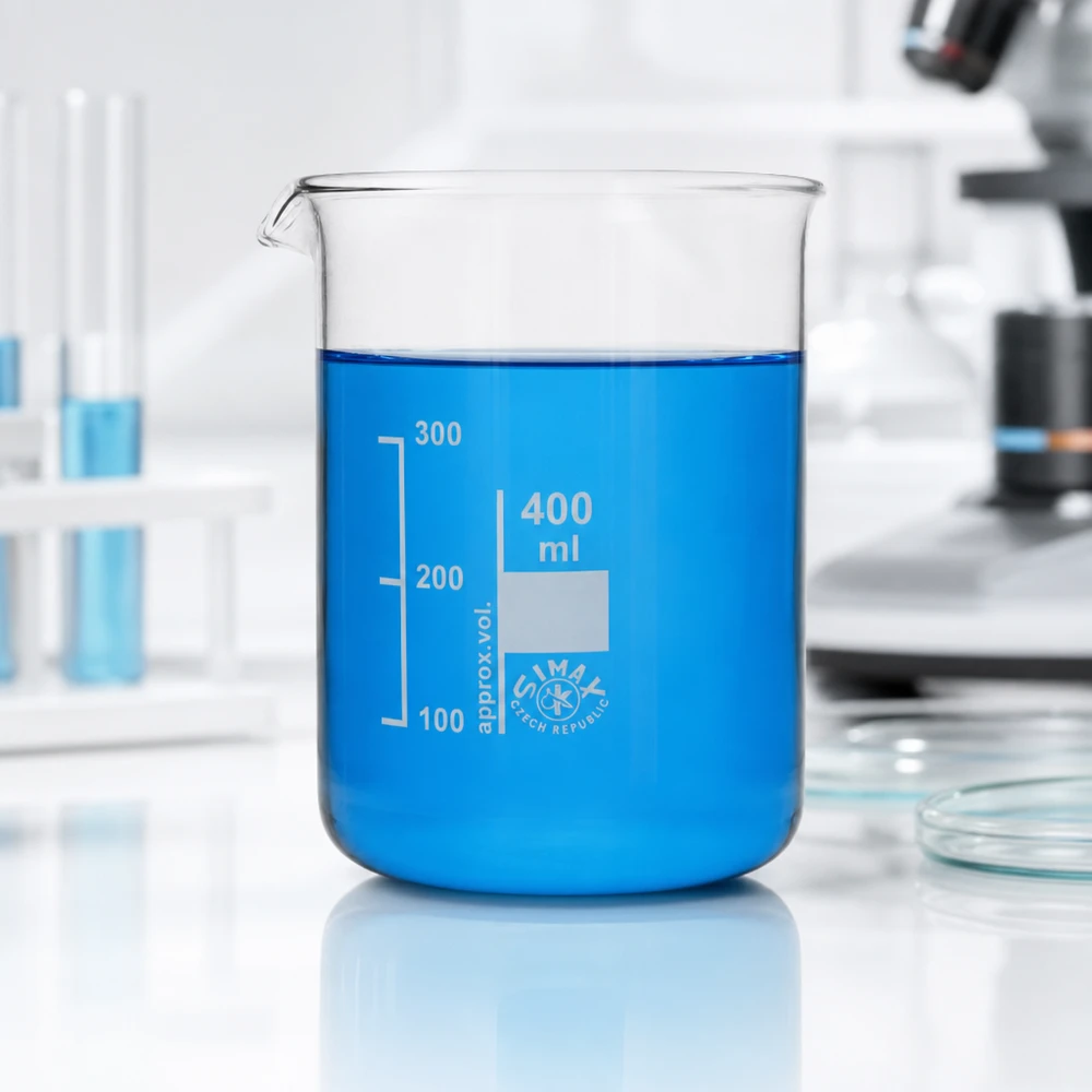 Wissenschaftliches Becherglas 400ml mit Milliliter-Markierung aus temperaturbeständigem Glas