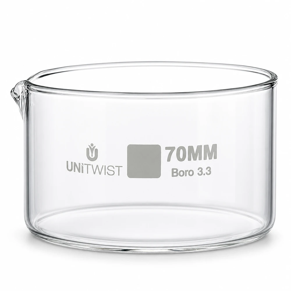 Kristallisierschale ø70mm Borosilikatglas UNiTWIST Kristallisierschale Borosilikatglas zylindrisch 70mm Laborbedarf chemiebeständig UNiTWIST