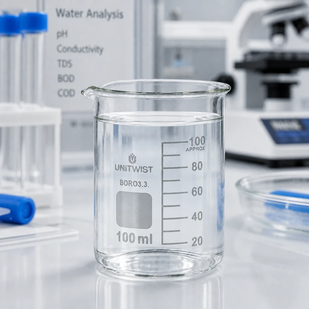Graduiertes Laborglas 100ml niedrige Griffinform aus Borosilikat für präzise Flüssigkeitsmessung