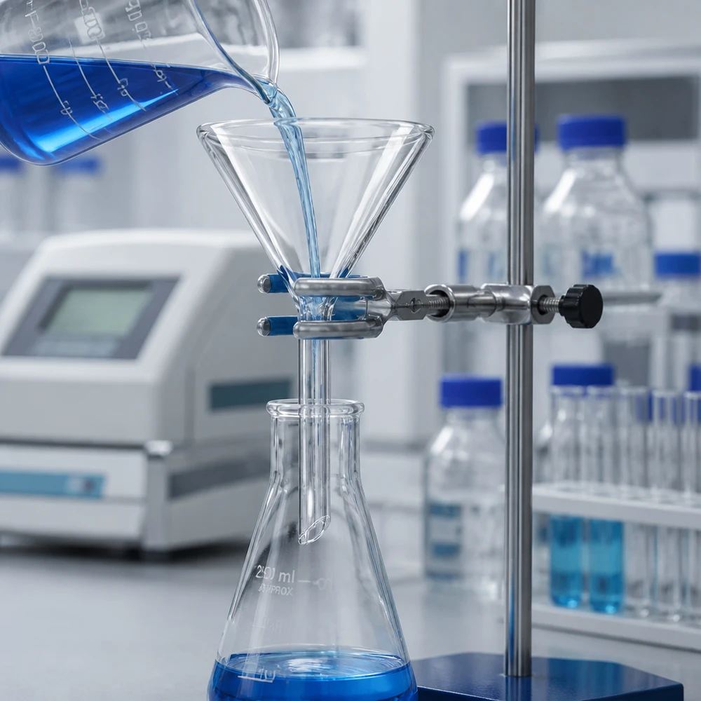 Trichter ø50mm Kalk-Soda, Winkel 60°, Kurzstil Hochwertiger Glastrichter aus resistentem Kalk-Soda-Glas für wissenschaftliche Messungen