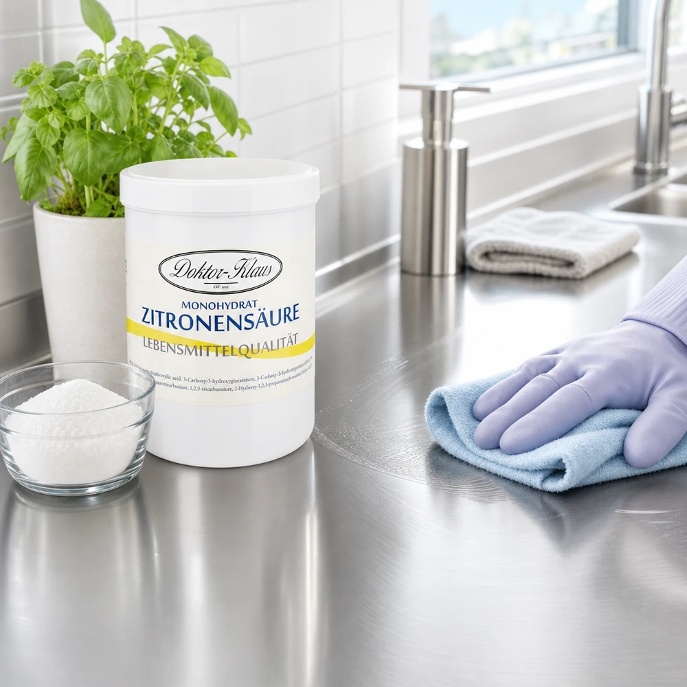 Natürliche Reinigungslösung Doktor-Klaus Zitronensäure 1kg für hygienische Küchenoberflächen