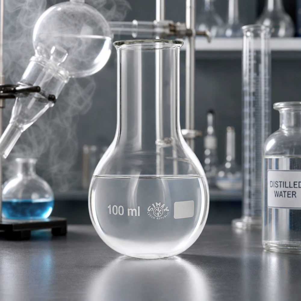 Rundkolben 100ml Weithals Laborglasware Rundkolben 100ml mit graduierter Skala für genaue Messungen und Dosierungen