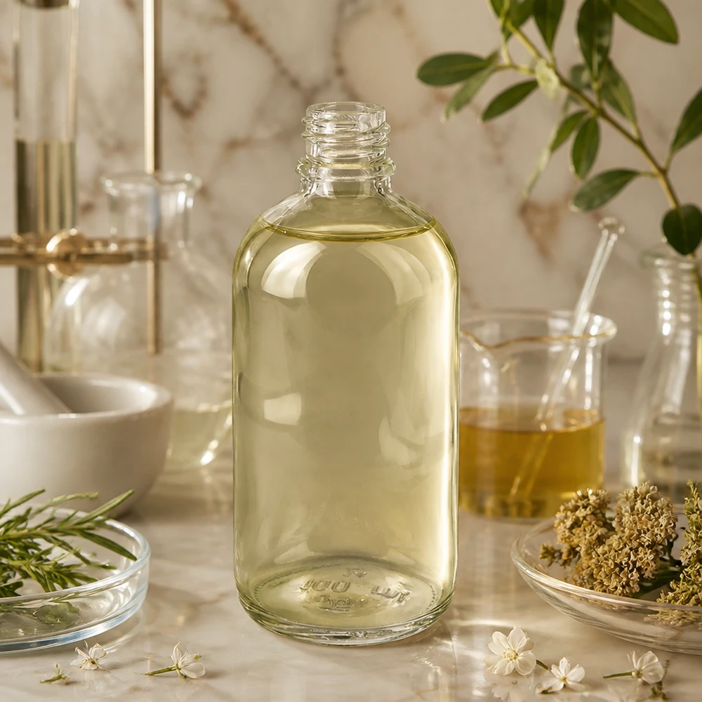 UNiTWIST ClearLine 100ml Glasflasche mit Schraubverschluss-Gewinde DIN18 für ätherische Öle geeignet