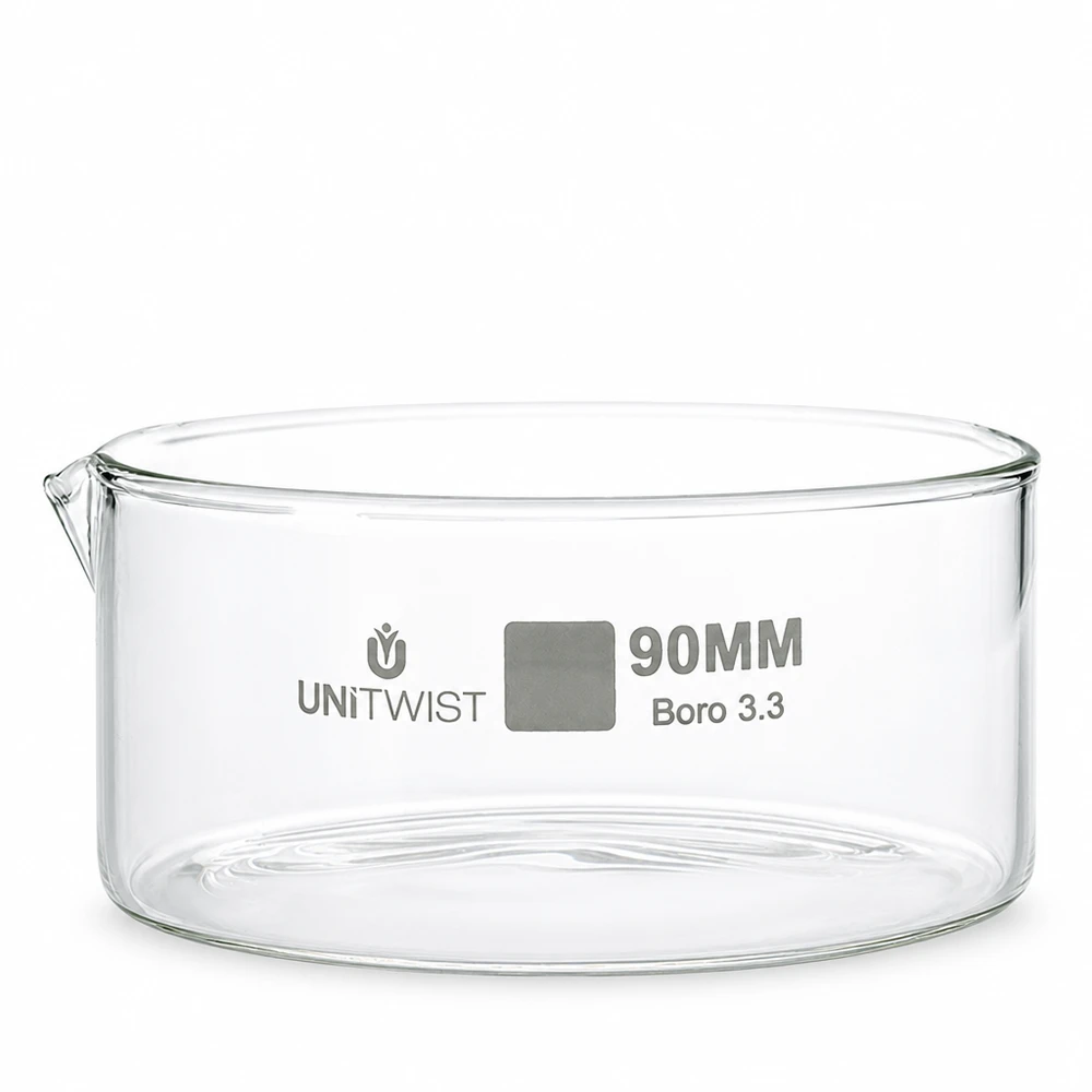 Klare Kristallisierschale ø90mm Labor Borosilikatglas 3.3 chemikalienbeständig