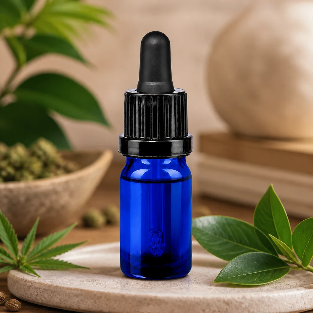 Apothekerflasche 5ml aus getöntem Glas mit Tropfer für Seren OV BlueLine UT18/5
