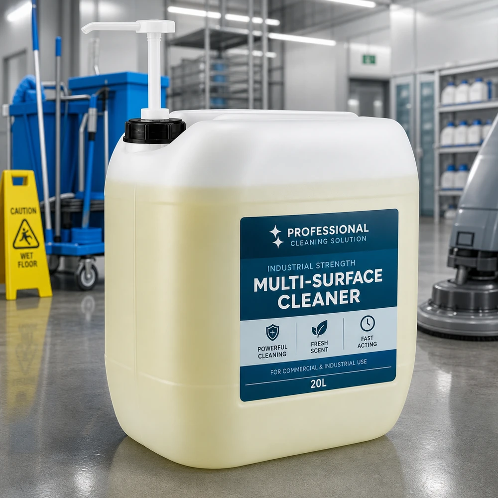 Transluzenter gelblicher Kanister 30 Liter mit Pumpaufsatz für Bodenreiniger