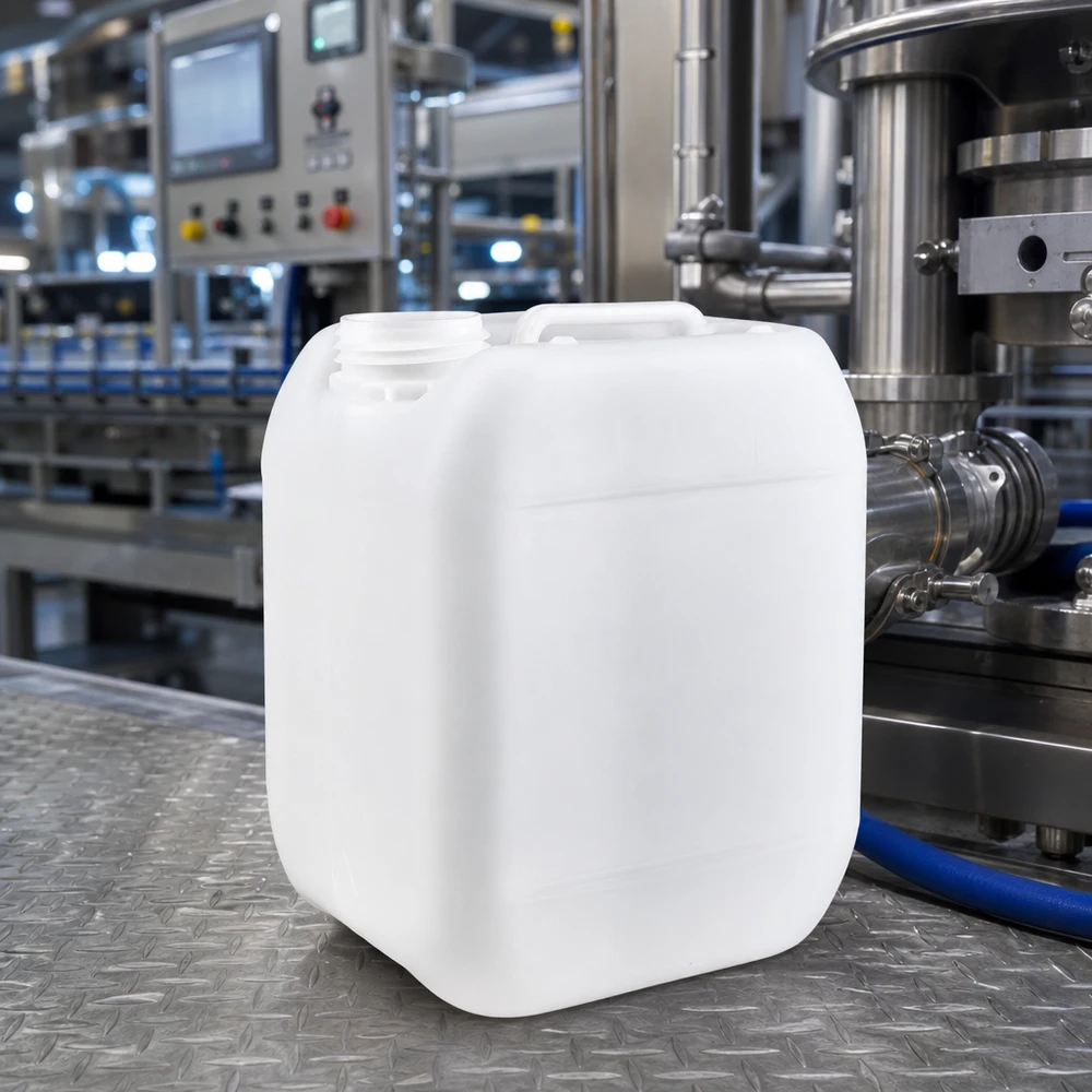 Kanister 5 Liter ohne Verschluss Weißer Stapelkanister 5 Liter ohne Verschluss mit rechteckiger Bauform für Industrie