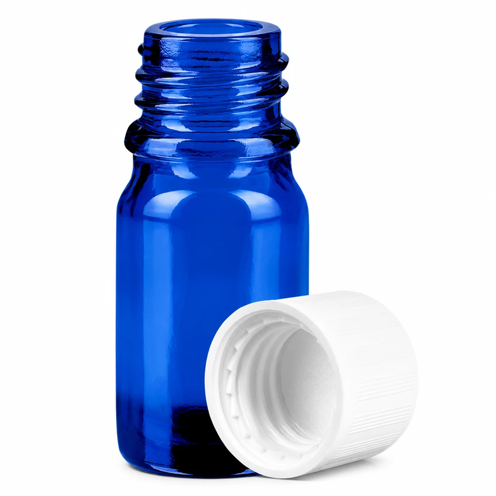 5ml SV Flasche in elegantem Blau mit weißem Verschluss für zuverlässige Lagerung