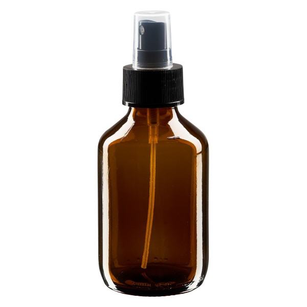 150ml Medizinflasche braun, Pumpzerstäuber schwarz ApoGlas 150ml Medizinflasche braun, Pumpzerstäuber schwarz ApoGlas