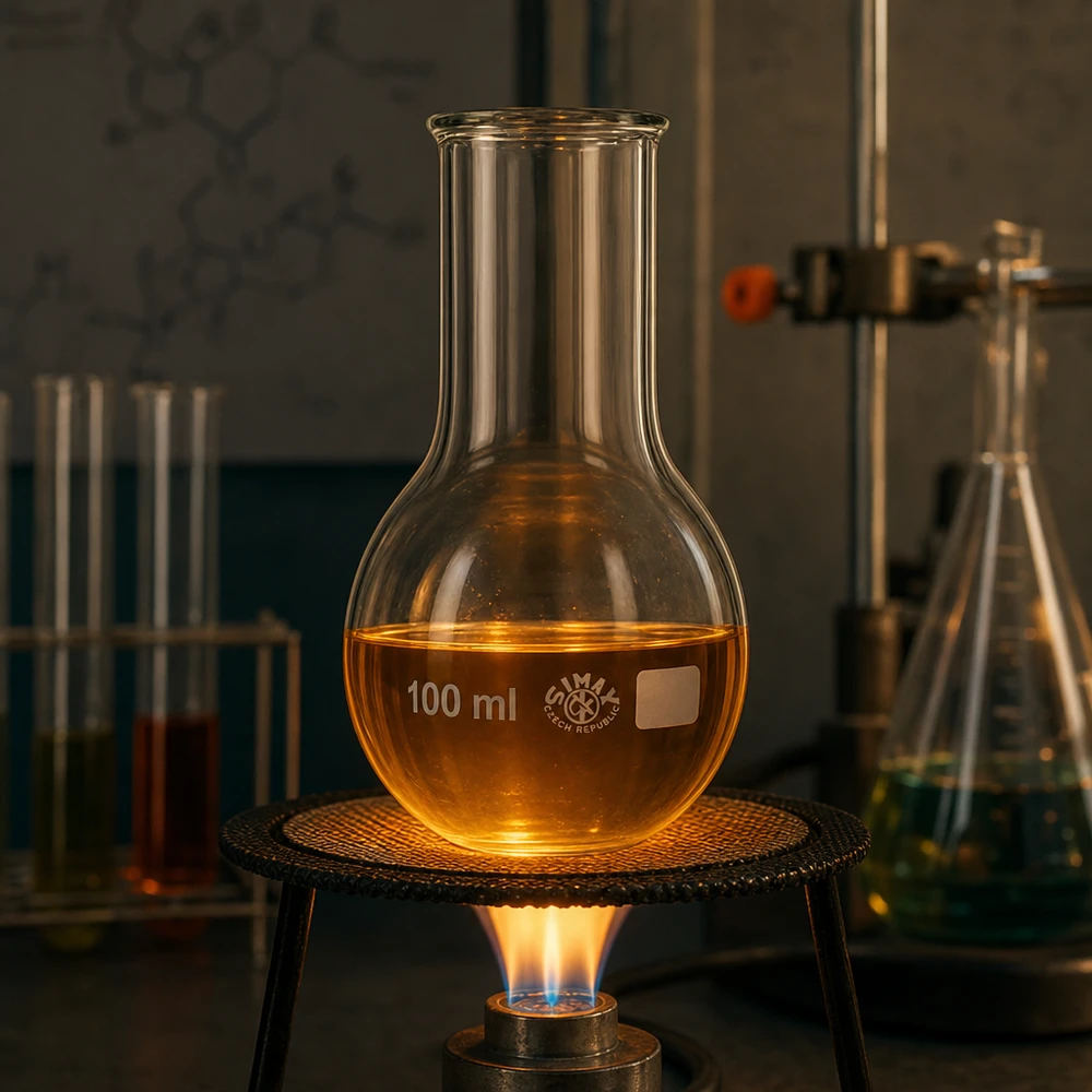 Rundkolben 100ml Weithals 100ml Weithals-Rundkolben mit bauchiger Form für effiziente Durchmischung von Reaktanden