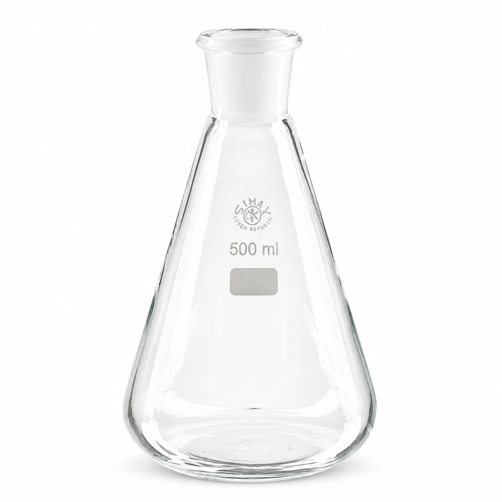 Erlenmeyerkolben 500ml mit Normschliff (29/32) Professioneller Glaskolben 500ml für chemische Experimente und Analysen im Labor