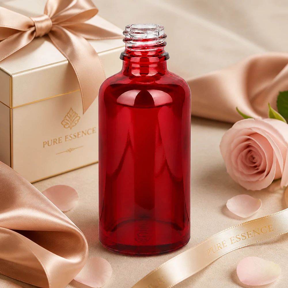 50ml Apothekenflasche RedLine UT18/50 UNiTWIST 50ml rote Glasflasche RedLine UT18/50 mit lichtschutzenden Eigenschaften für empfindliche Substanzen
