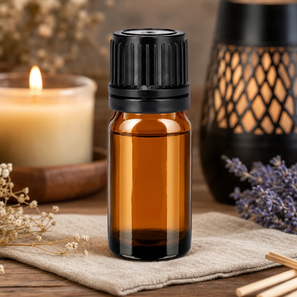 5ml Flasche 11mm Schraubverschluss schwarz Originalitätsverschluss BrownLine UT18/5 Elegante 5ml Braunglasflasche mit mattem schwarzem Verschluss für hochwertige Essenzen