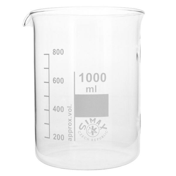 Becherglas 1000ml Borosilikatglas, niedrige Form Borosilikatglas Becherglas 1000ml säurebeständig für professionelle Laboranwendungen